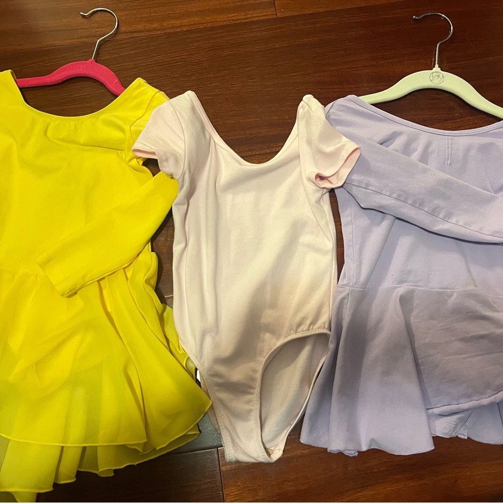 Yellow, Pink, and Lavender Dance Leotards